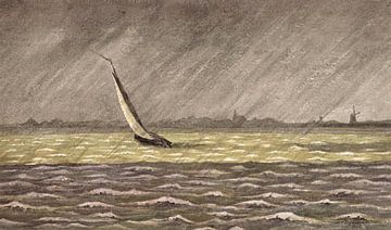 Zeilboot op de Zuiderzee, Adriaan Brouwer
