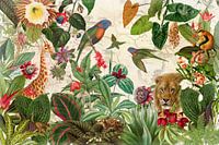 Animaux sauvages dans la jungle tropicale luxuriante