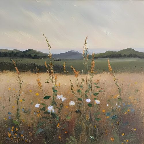 Wildflowers in a field (oil paint)