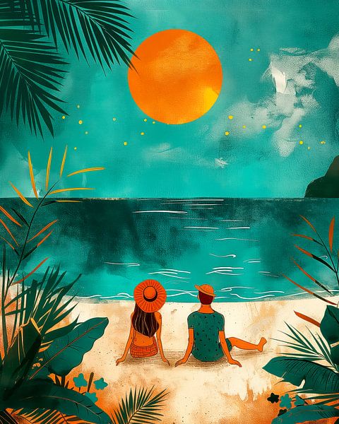 Sunset at the Beach by Maarten Knops