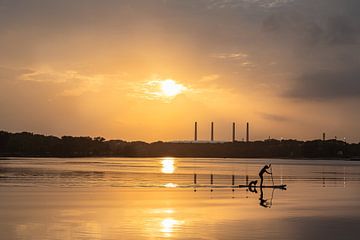 gouden zonsondergang aan de Allersee van Marc-Sven Kirsch