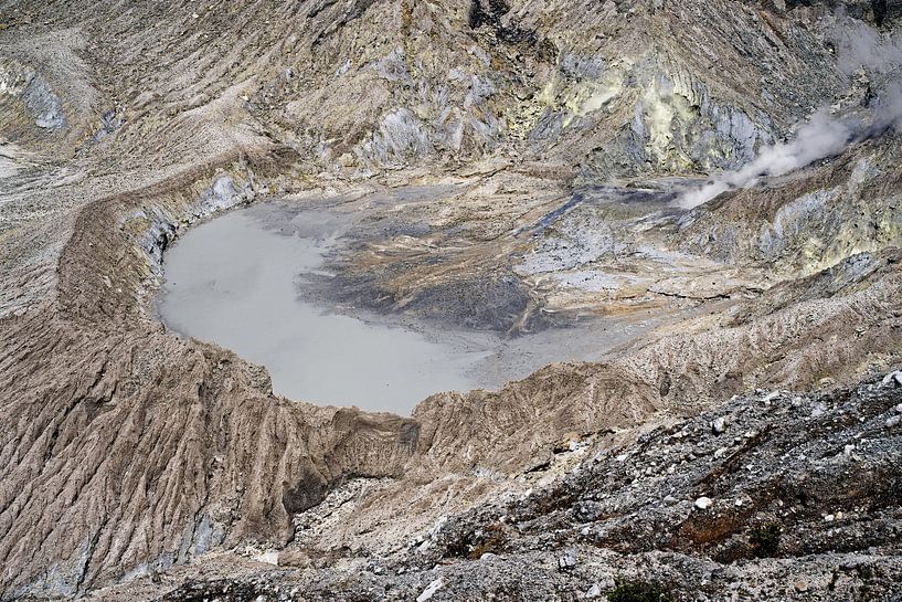 Tangkuban Parahu crater and its sulphurous fumaroles by Frank Photos