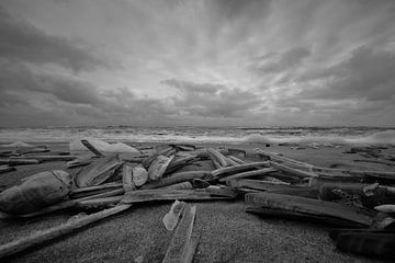 Autumn day on the North Sea beach by Peter Bartelings