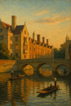 Cambridge Golden Hour - Réflexions au bord de la rivière Cam