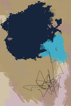 Moderne abstracte kunst. Vormen en lijnen in heldere kleuren nr. 6 van Dina Dankers