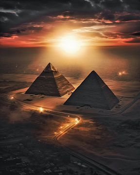 Piramides van Gizeh van fernlichtsicht