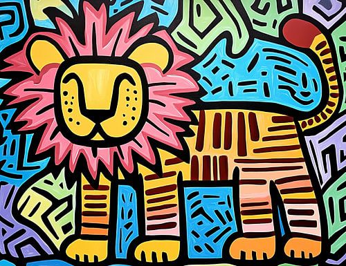 Lion Colour | Fröhlicher Löwe mit Farbe