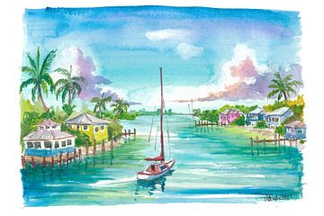 Sonnendurchfluteter Marsh Harbour auf Abaco Island Küstenidylle von Markus Bleichner