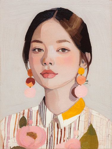 Modernes Porträt mit sanften Farben und Struktur