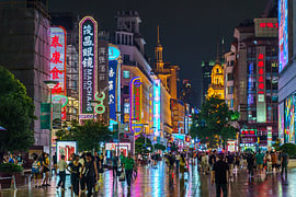 Neonlicht auf der Nanjing Road, Shanghai