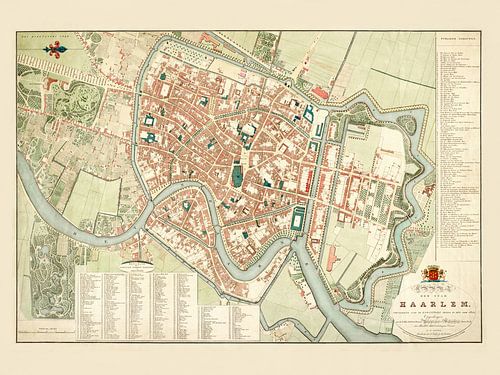 Carte de Haarlem - 1829