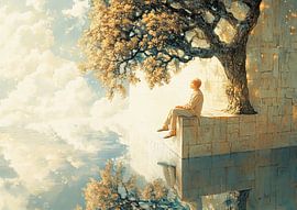 Reflexion | Kontemplation über die unendliche Gelassenheit von Abstraktes Gemälde