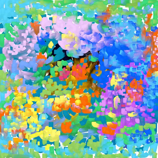 Digital bouquet in pop art colours by Claudia Gründler