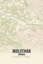 Vintage map of Midlothian (Virginia), USA. by Prints of Place