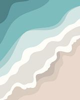The beach with the waves of the sea
