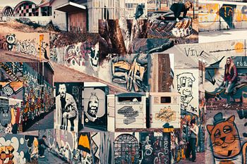 Collage de graffitis provenant de divers endroits et pays