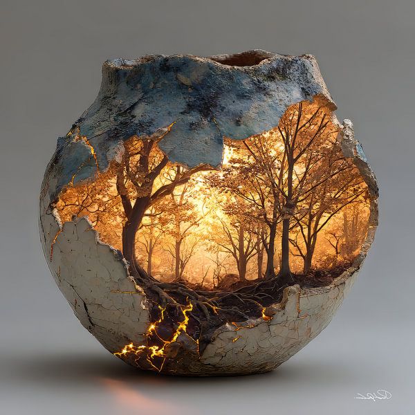 Nature in a Stone Jar by Gelissen Artworks