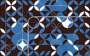 Retro design in blauw en bruin