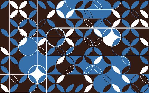 Retro design in blauw en bruin