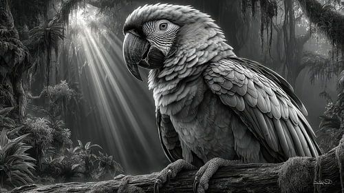 zwart-wit papegaai-kaketoe-ara
