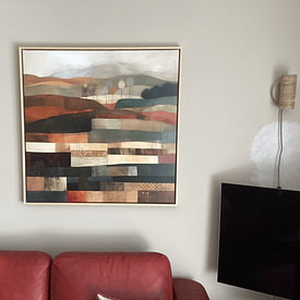 Kundenfoto: Warme Farben: Abstrakte Landschaft von Wunderbare Kunst, auf Leinwand