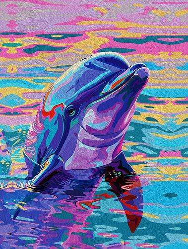 Levendige dolfijn - Neon Ocean Dream