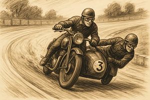 Klassisches Seitenwagen-Rennen