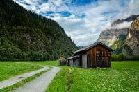 Almhut tussen de Alpen in Tirol