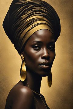 afrikaanse vrouw met hoofddoek van Bernhard Karssies