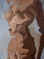 Schilderij, vrouw, body, Poise.