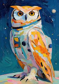 Owl astronaut on a colourful mission by Niklas Maximilian