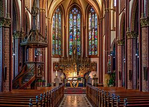 Interieur van de Sint- Pauluskerk in Vaals