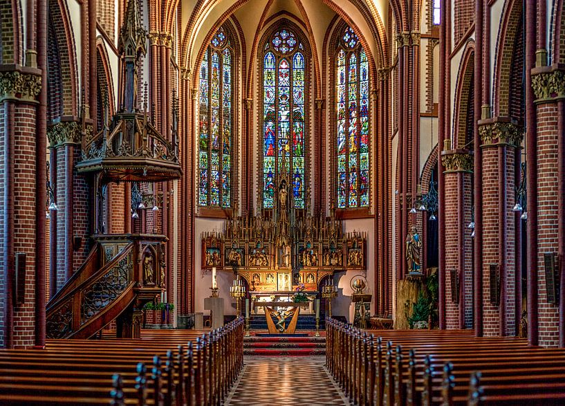 Interieur van de Sint- Pauluskerk in Vaals von John Kreukniet