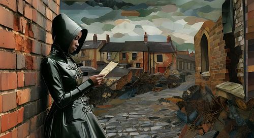 British suburb - a girl reads a letter
