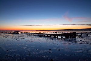 Sonnenaufgang am Wattenmeer in den Niederlanden