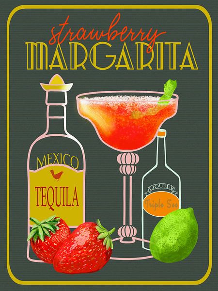 Strawberry Margarita Cocktail by Karin Steenge