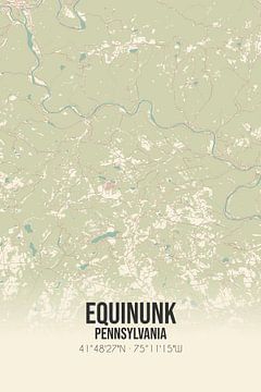 Vintage landkaart van Equinunk (Pennsylvania), USA. van Rezona