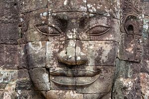 Boeddha beeld in  Bayon tempel, Angkor Wat van Richard van der Woude