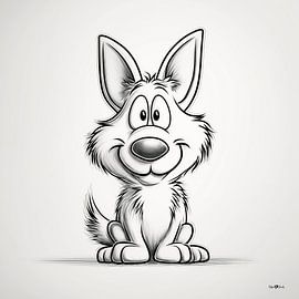 Kleine Hundekarikatur