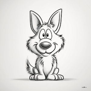 Kleine Hundekarikatur
