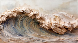 Relief océanique dans le style Japandi – Le mouvement de la mer sur AidasignArt