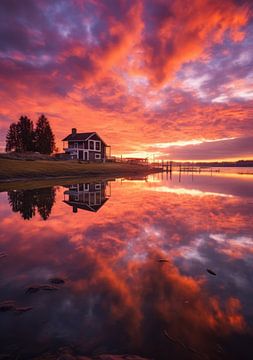 Sonnenuntergang im Polder 8 von DNH Artful Living