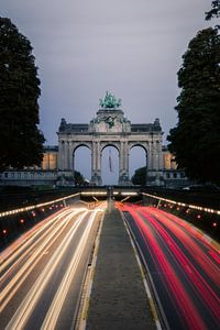 Autos während der abendlichen Rushhour in Brüssel von Felix Van Lantschoot