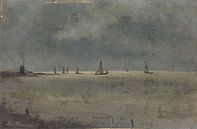 Eduard  Karsen, Zuiderzee, ca 1900 van Atelier Liesjes thumbnail