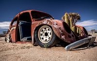 A car wreck in the Namib Desert (Namibia).