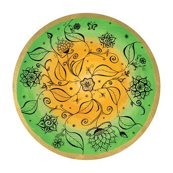 Mandala "Fröhliches Naturspiel" handgemalt