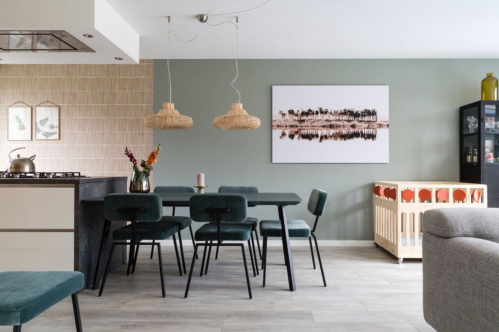 Kühe in einer Reihe (sephia)  von Annemieke van der Wiel 