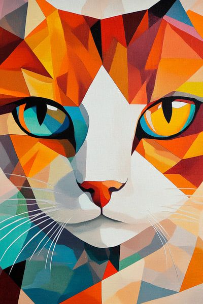 Cat's eyes in a riot of colour by Poster Art Shop