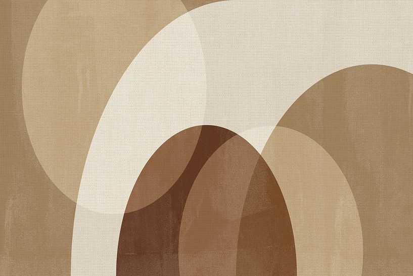 Moderne abstrakte minimalistische Kunst in braunen Farben auf Leinen von Dina Dankers