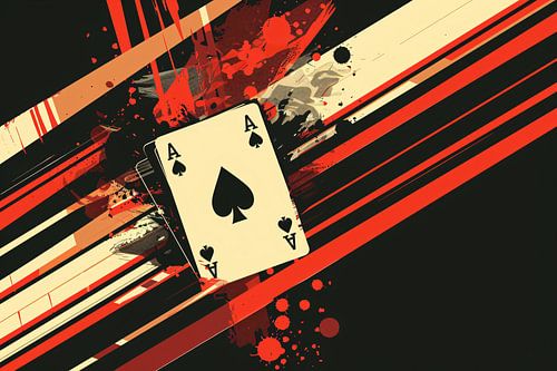 Abstracte speelkaart in kleurvolle omgeving